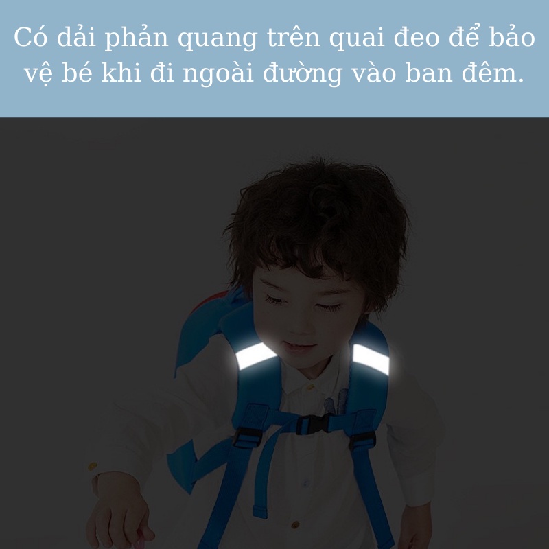 Balo cho bé, balo đi học mẫu giáo mầm non chống nước siêu nhẹ họa tiết khủng long cá mập kỳ lân thỏ dễ thương Xu Xu Kid