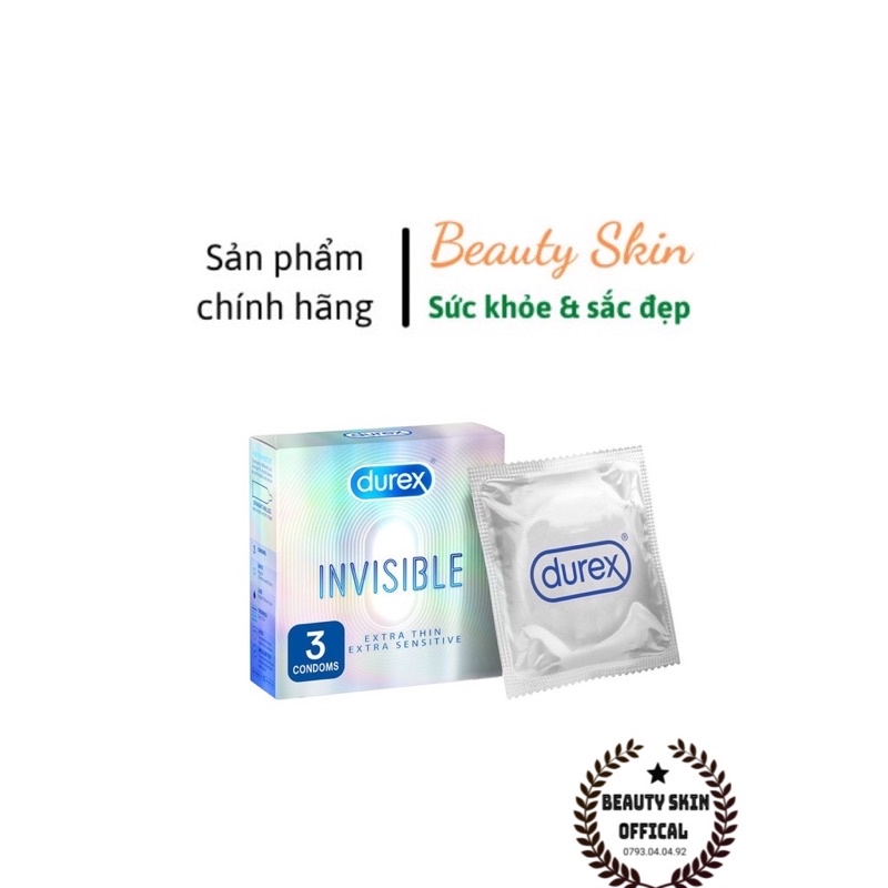 Bao Cao Su Tàng Hình BCS Durex Invisible Extra Thin Extra Sensitive 3 cái