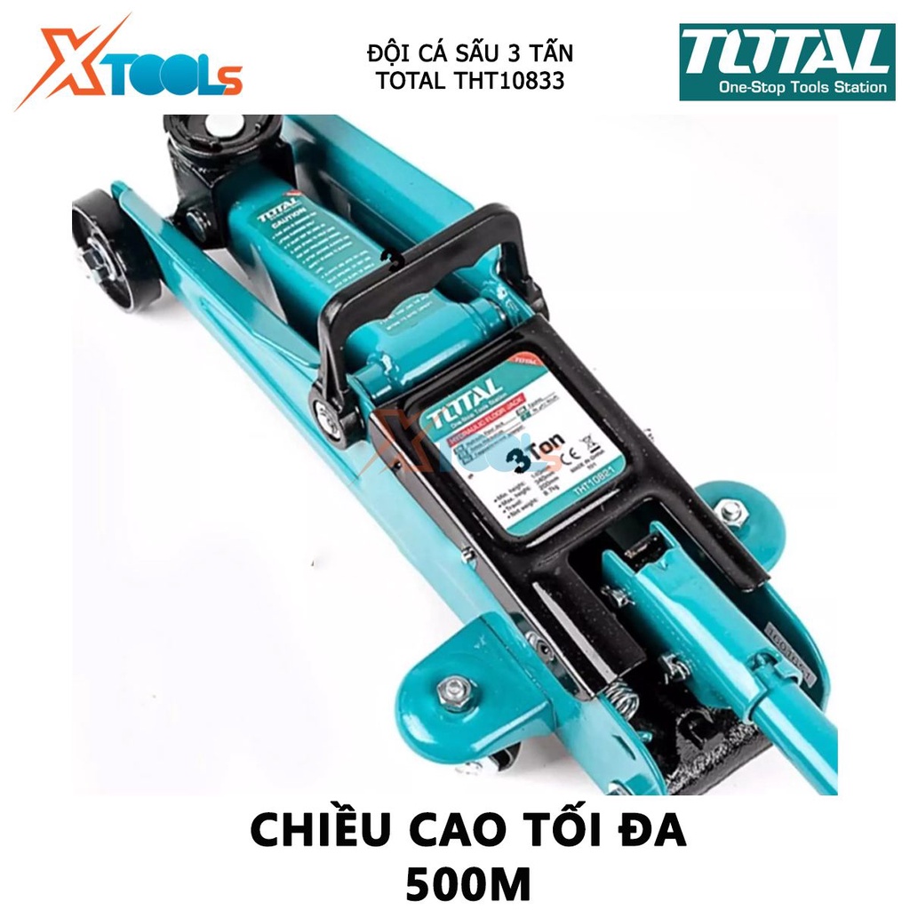 Con đội cá sấu 3 tấn TOTAL THT10833 kích cá sấu khả năng đội 3 tấn kích nâng các vật nặng trọng lượng lớn, cồng kềnh, câ