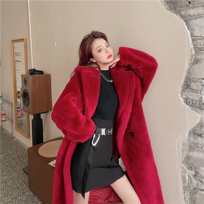 [𝐅𝐑𝐄𝐄𝐒𝐇𝐈𝐏] Áo khoác lông dáng dài của nữ phong cách sang trọng khí chất thanh lịch hàng Quảng Châu cao cấp