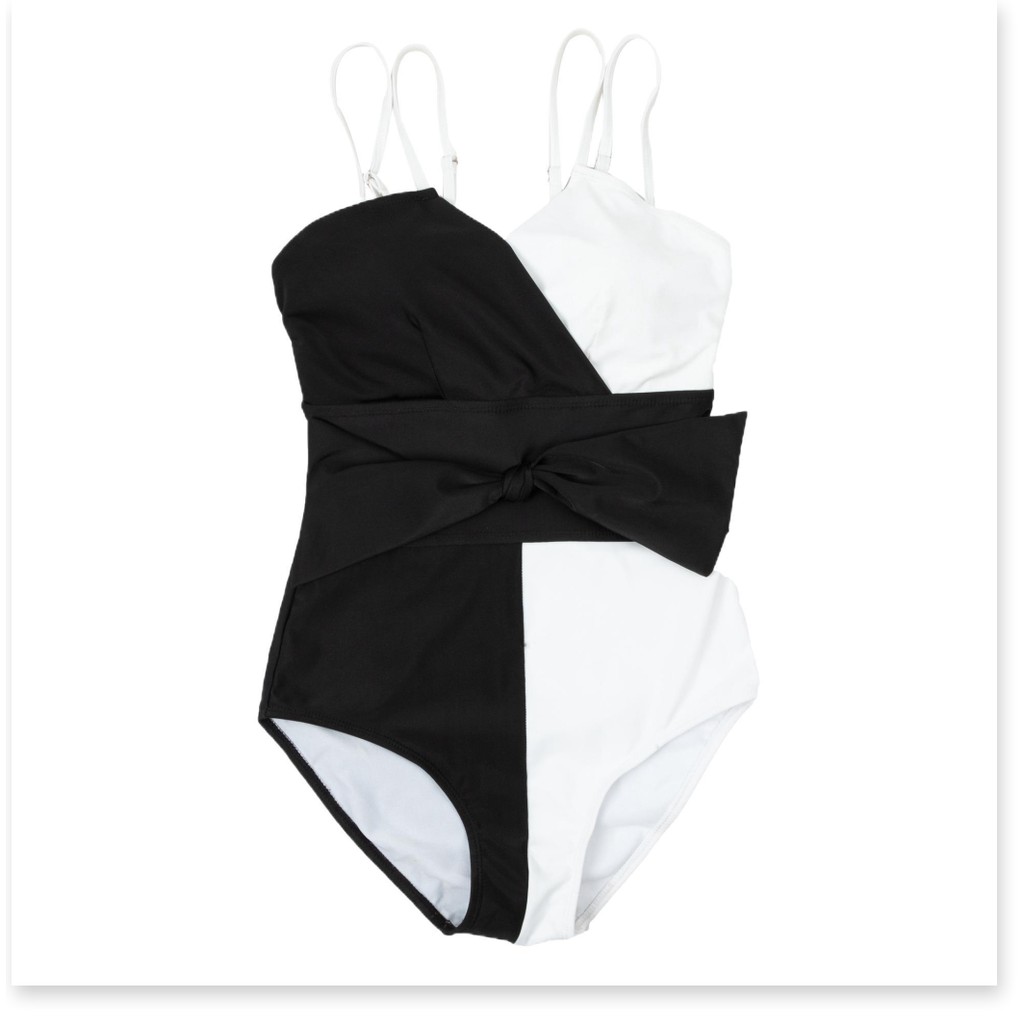 Đồ bơi Bikini nữ đẹp,  Áo tắm tiên nữ che bụng mỏng manh gió hàn quốc 2020 mẫu mới một mảnh màu đen trắng phù hợp áo tắm
