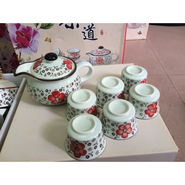Bộ ấm trà hoa