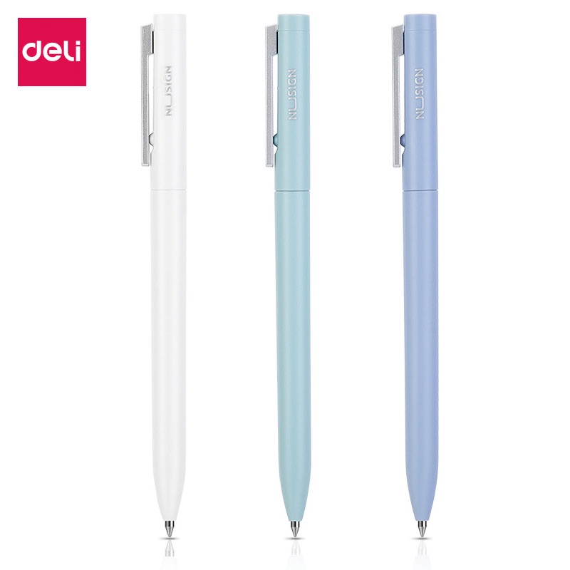Bút gel Deli NS560 A896 ngòi 0.5mm mực đen thay ruột được văn phòng phẩm tiện dụng