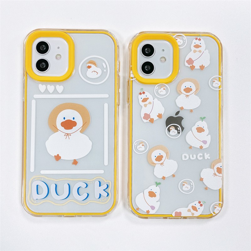 Ốp điện thoại silicone họa tiết vịt thích hợp cho IPHONE 12 12PRO 12PROMAX 11PRO 11PROMAX 7 8 7PLUS 8PLUS X XS XR XSMAX
