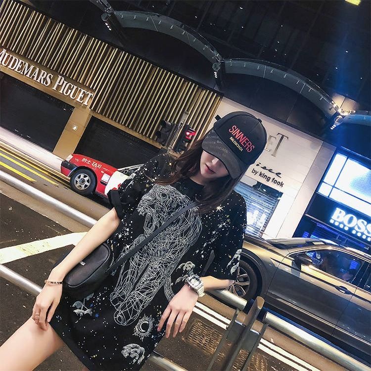 Áo thun tay ngắn dáng rộng in hình hổ