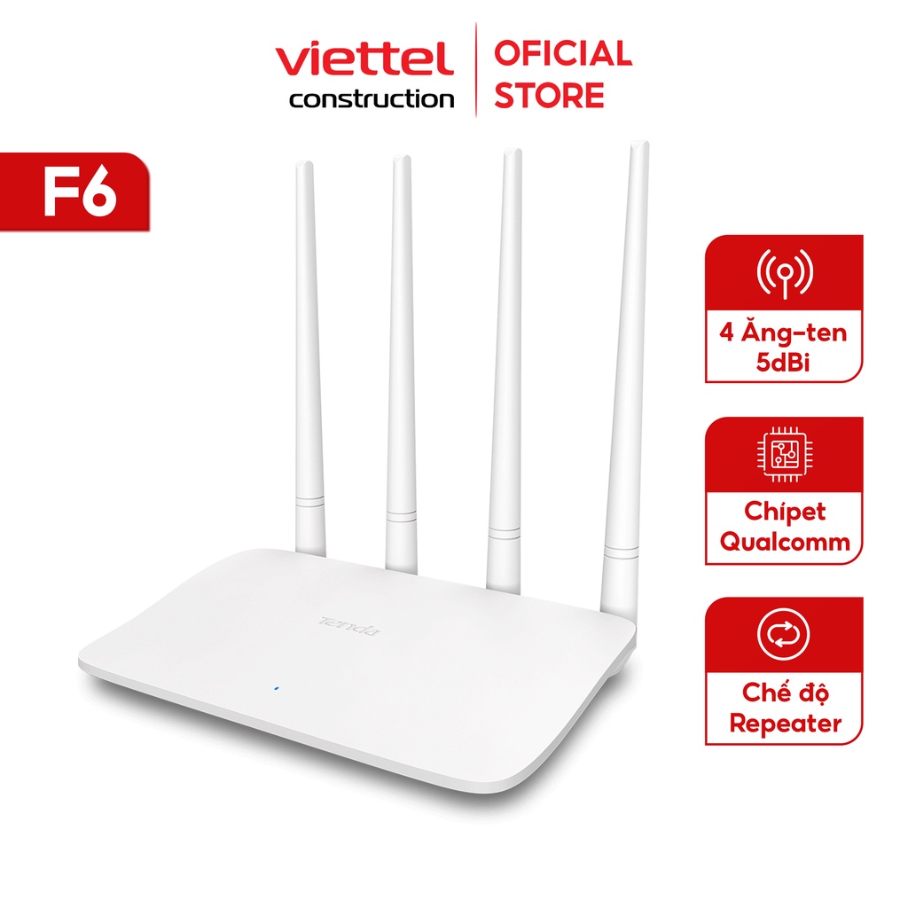 Tenda Thiết bị phát Wifi F6 Chuẩn N 300Mbps - Hàng chính hãng