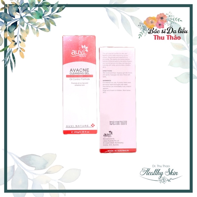 Sửa Rửa Mặt Auvi Avacne Cleansing Gel Oil-Control Cleanser