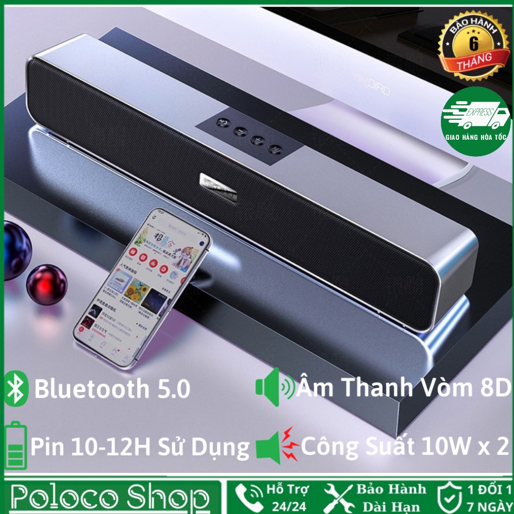 Loa bluetooth A36 - Âm thanh vòm 8D, Pin sử dụng 10-12 giờ liên tục, Công suất 20W, Bluetooth 5.0