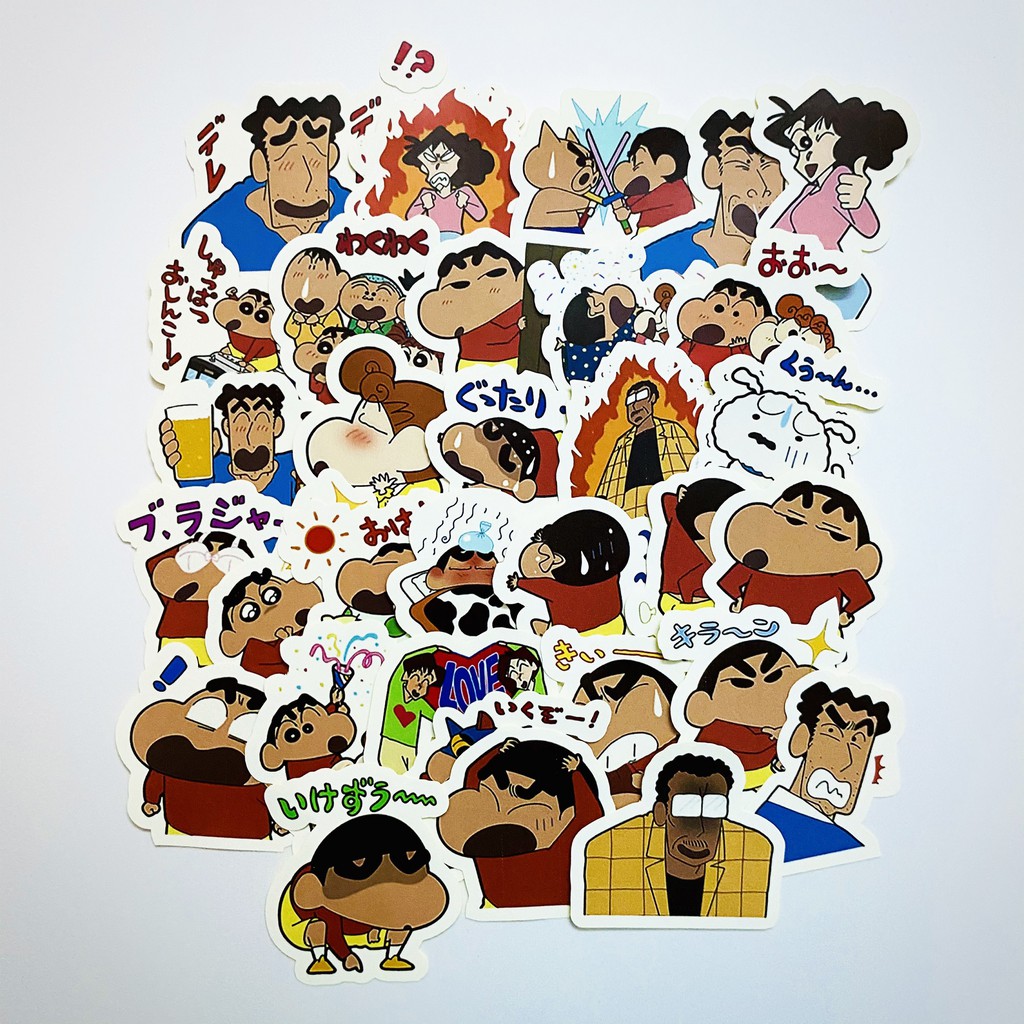 Sticker Shin-chan dán trang trí laptop, máy tính bỏ túi, vali, điện thoại, đàn ghita, hộp bút, trang trí sổ