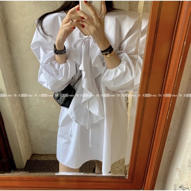 [Mặc Là Xinh] Áo Váy Thô Bèo Trắng, Áo Dáng Dấu Quần Cá Tinh Có Ảnh Thật Kèm Video