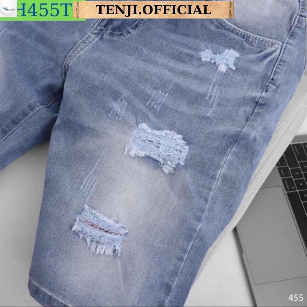 Quần Short Nam Quần Đùi Nam Xanh In TENJI SH605 Jean Co Dãn 4 Chiều Đẹp Cá Tính Nhiều Mẫu Mới