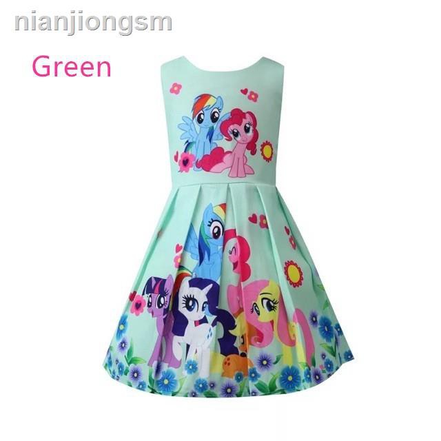 ▩[Mã FAGREEN245 giảm 10% tối đa 30K đơn 99K] Đầm cho bé gái in họa tiết My Little Pony dễ thương