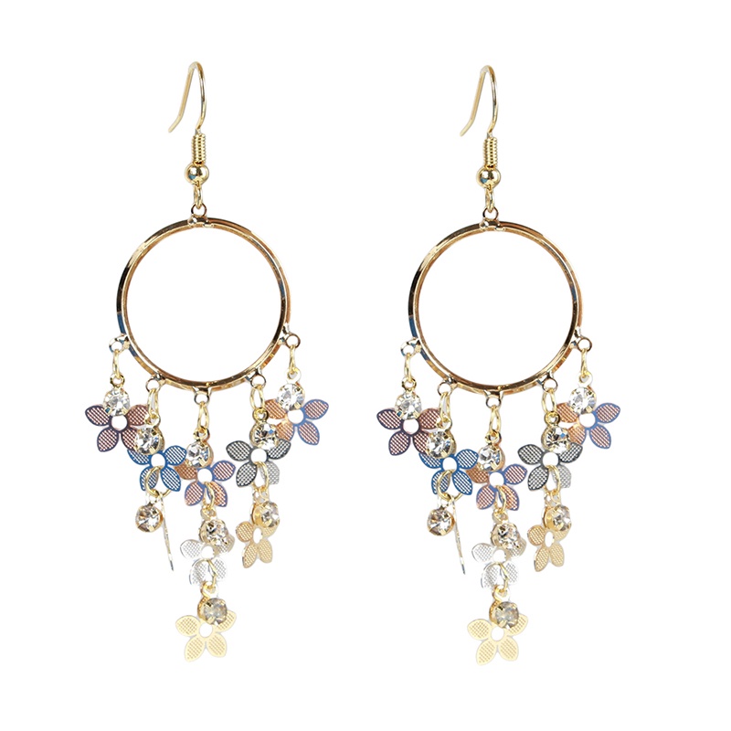 Đôi Bông Tai Dáng Rơi Họa Tiết Hoa Thời Trang Cho Nữ