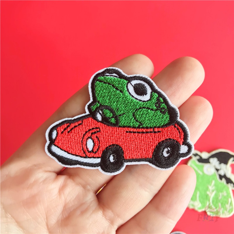 1 Sticker Ủi Thêu Hình Chú Ếch Vui Nhộn