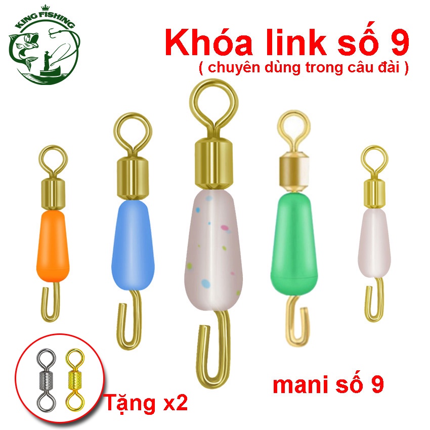 10 cái khóa link câu đài số 9 cao cấp chống xoắn và chịu tải lớn, tặng 02 khóa link số 8