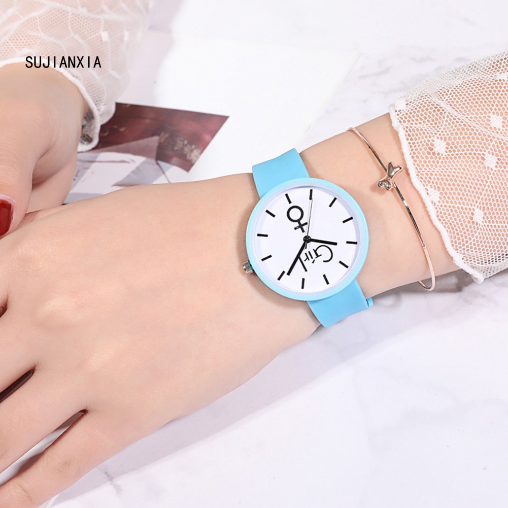 Đồng Hồ Đeo Tay Bằng Silicon Mặt Tròn Thời Trang Dành Cho Nam Và Nữ