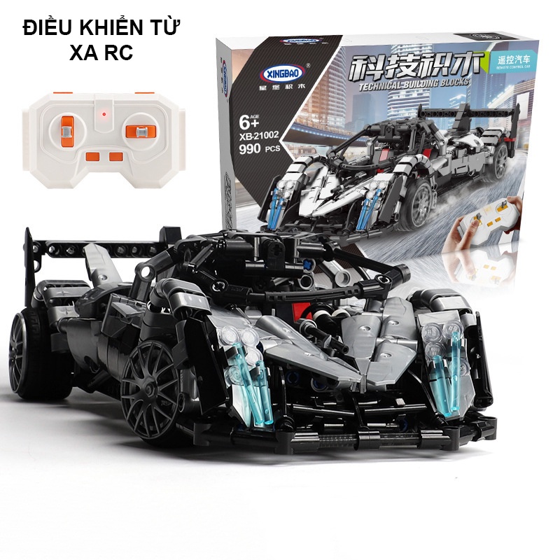 Đồ Chơi Lắp Ráp Xếp Hình Điều Khiển Từ Xa RC Mô Hình Siêu Xe Sports Car Pagani Huayra XB21002 Với 990 Mảnh Ghép