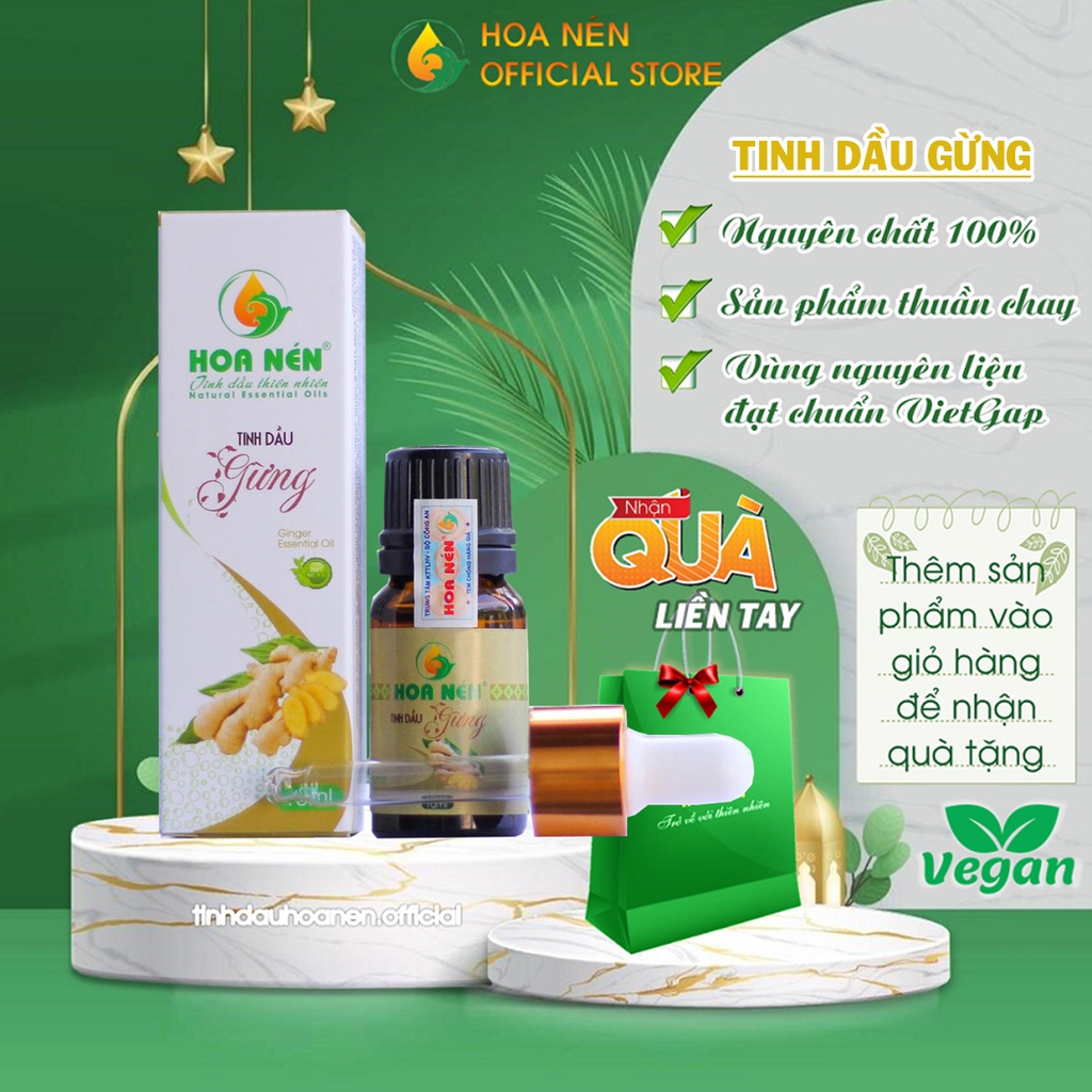 Tinh Dầu Gừng Nguyên Chất Hoa Nén 10ml - Thảo dược an lành cho sức khỏe