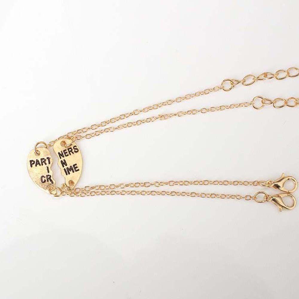 Vòng Tay Dây Xích Bằng Hợp Kim Mặt Trái Tim Khắc Chữ Best Friend Thời Trang