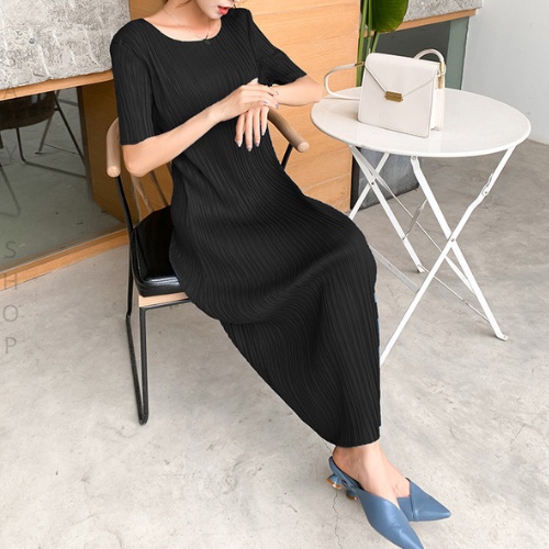 Váy suông dáng dài xếp ly chất voan cotton,váy bầu bigsize dáng suông rộng