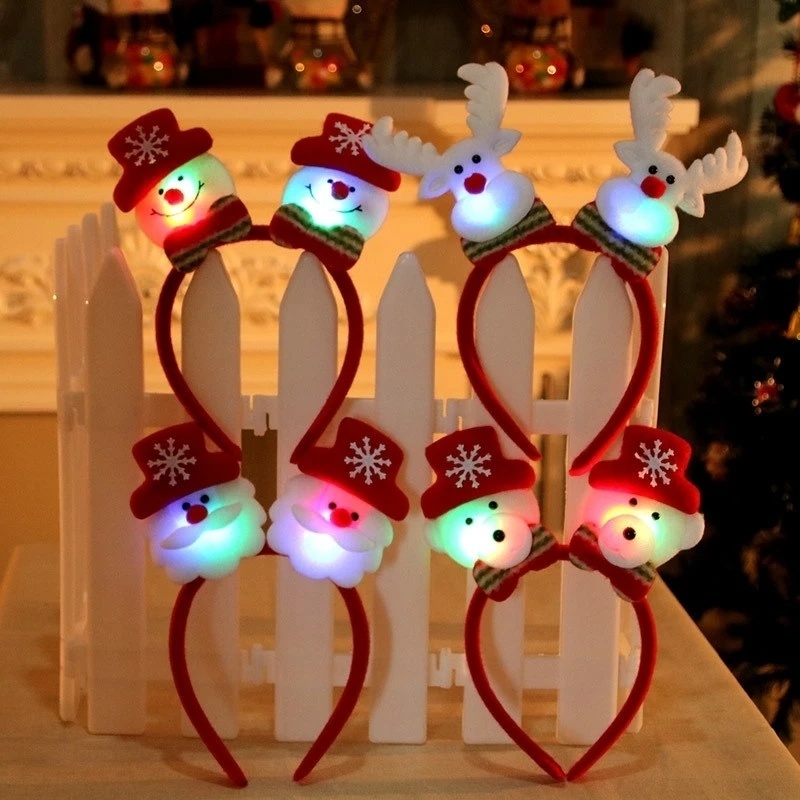 Băng Đô Cài Tóc Hình Ông Già Noel / Người Tuyết Tuần Lộc Giáng Sinh Năm Mới Có Nút Pin