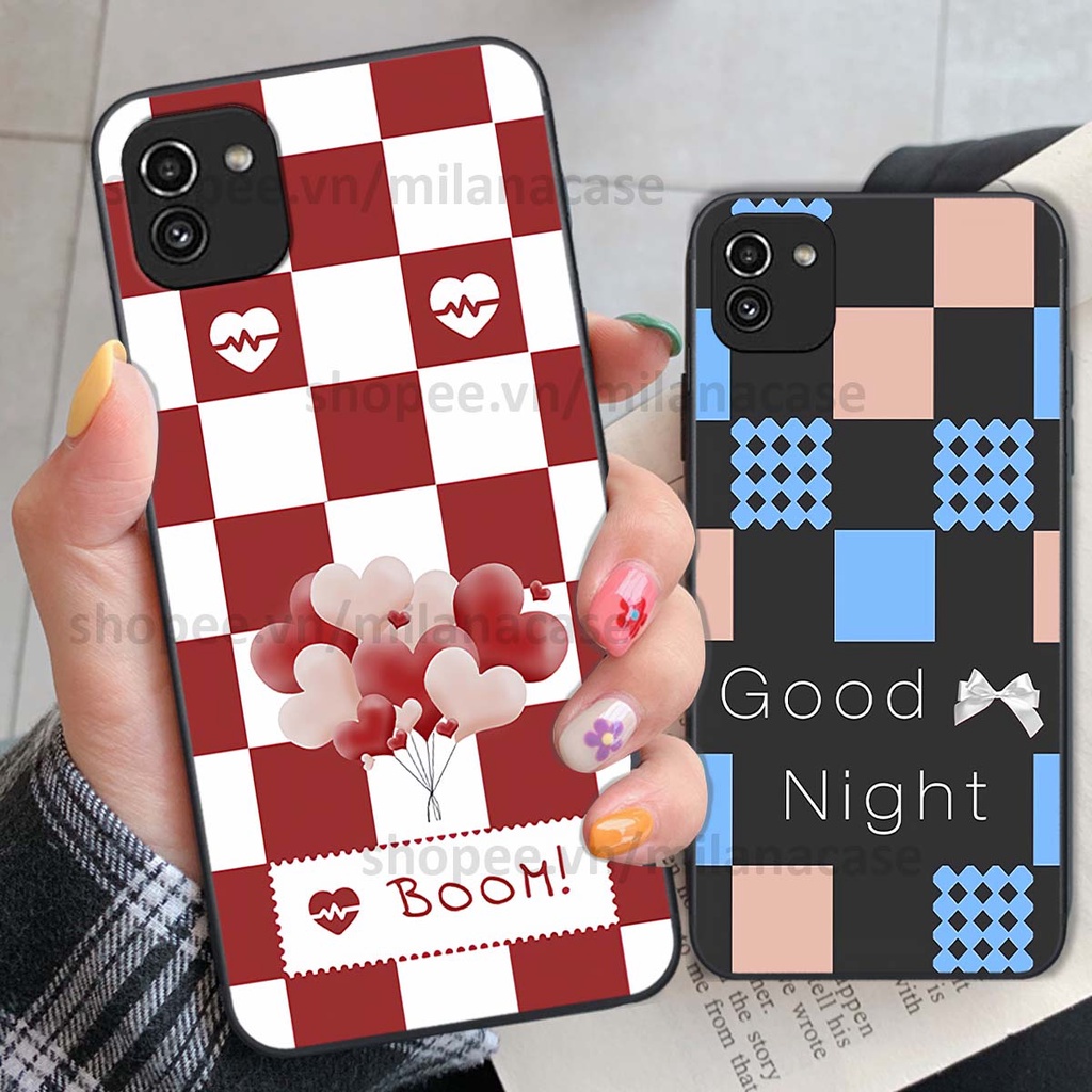Ốp Samsung A03 caro họa tiết nhiều màu sắc siêu đẹp thời trang cá tính