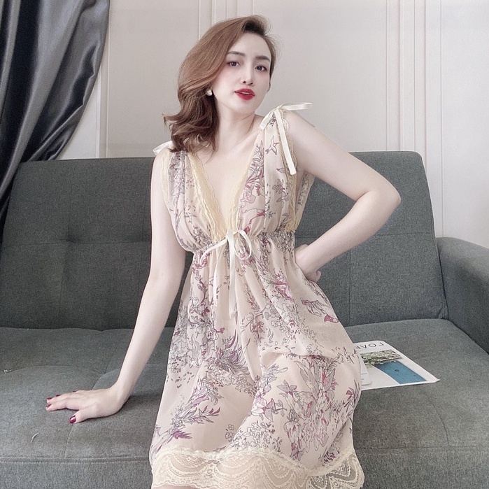 Đầm ngủ sexy ❣️FREE SHIP❣️ Váy Ngủ + Choàng Voan Tơ kèm quần <65kg | BigBuy360 - bigbuy360.vn