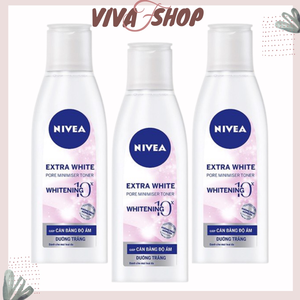 Toner dưỡng ẩm da NIVEA Extra White Pore Minimiser Toner (200ml) - Nước hoa hồng Nivea