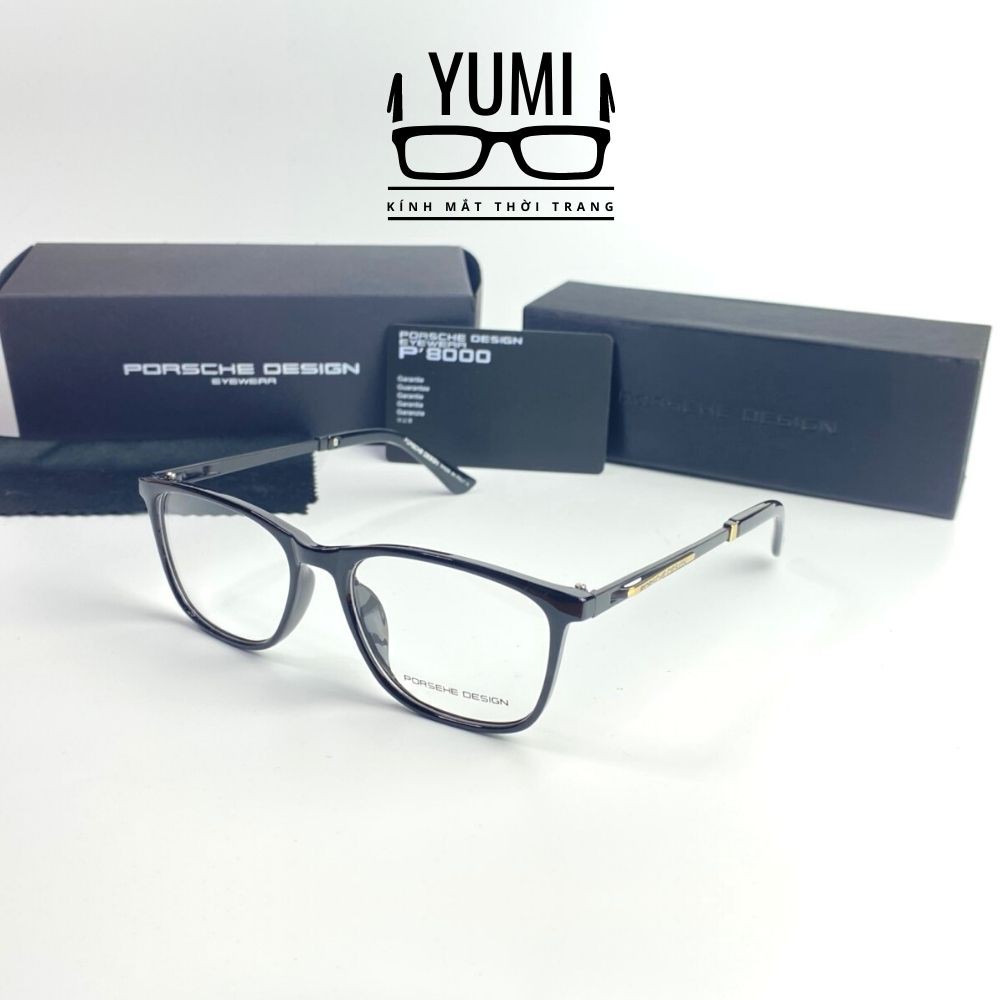 Gọng kính cận porsche design FULL BOX chính hãng nam nữ gọng kim loại mắt vuông, kính thời trang hot tred 2021 - YUMI