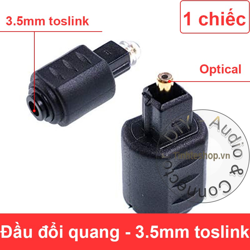 Đầu jack đổi âm thanh quang 3.5mm mini toslink cổng đực sang quang thường cổng cái