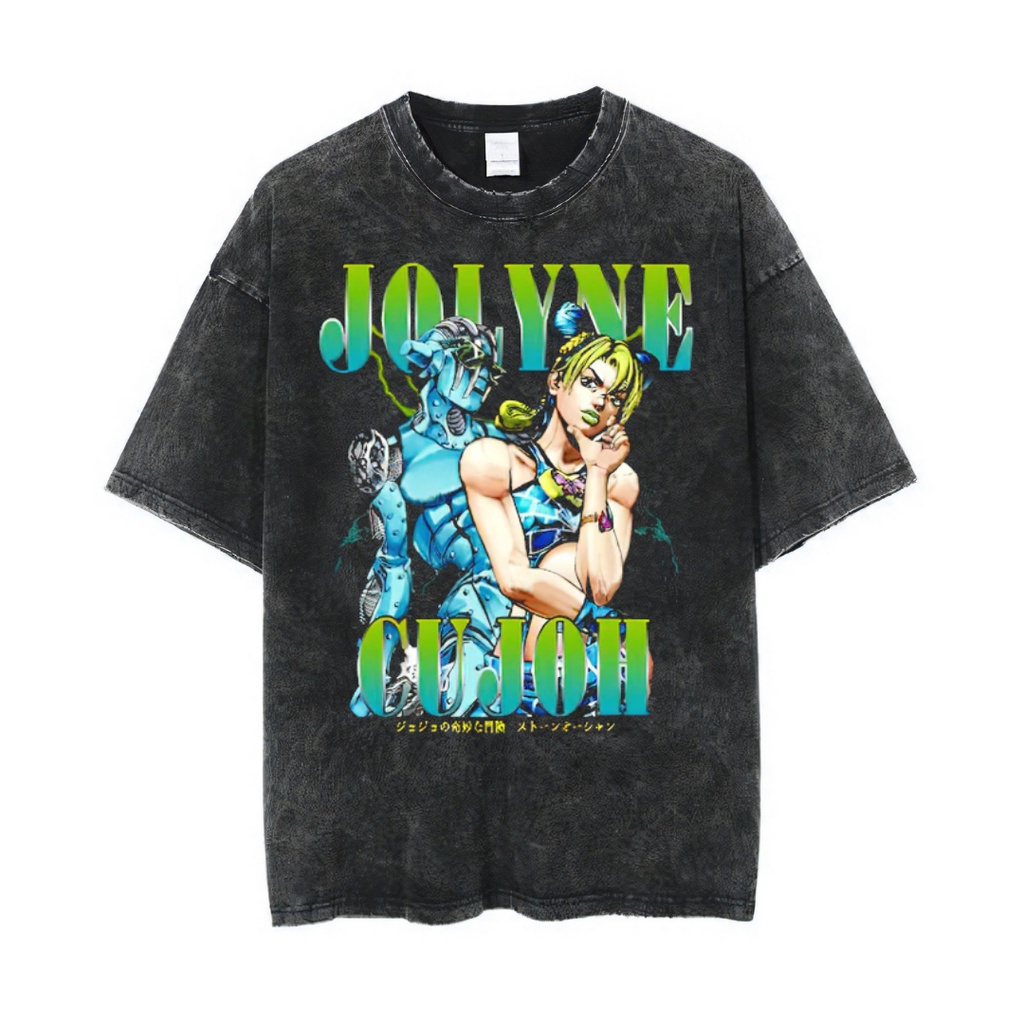 Áo Thun Oversized Tâm Lý "Jolyne Cujoh" | Đá Rửa Đá | Áo Thun In Hình Anime Độc Đáo | Cuộc Phiêu lưu Kỳ Diệu Của Jojo | Áo Thun Oversize | Phong Cách Cổ Điển | Áo