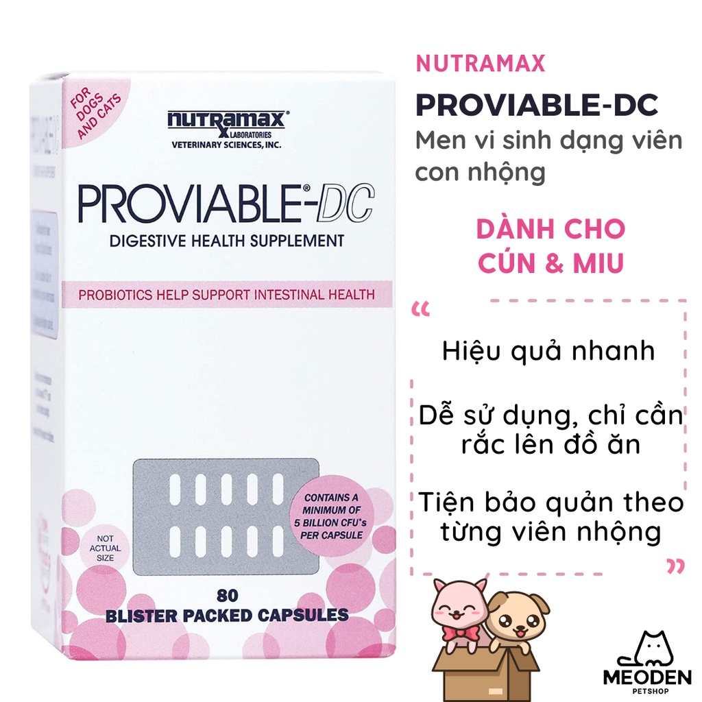Men tiêu hoá cho chó mèo Nutramax Proviable
