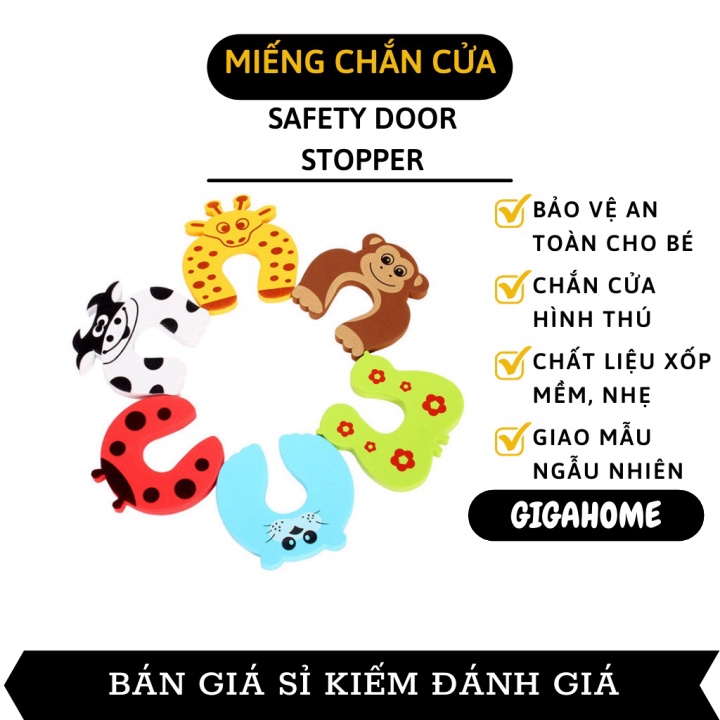 Chặn cửa   GIÁ VỐN]    Miếng chặn cửa hình thú, chất liệu bằng xốp, chống kẹt tay trẻ em 3628