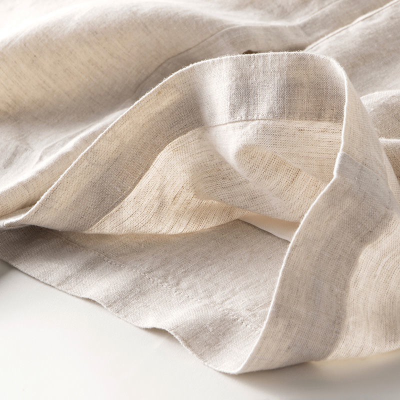 Linen quần ống rộng của phụ nữ cạp cao mùa thu và đông trắng dài vải cotton chín điểm lanh xếp nếp vào xuân thẳng