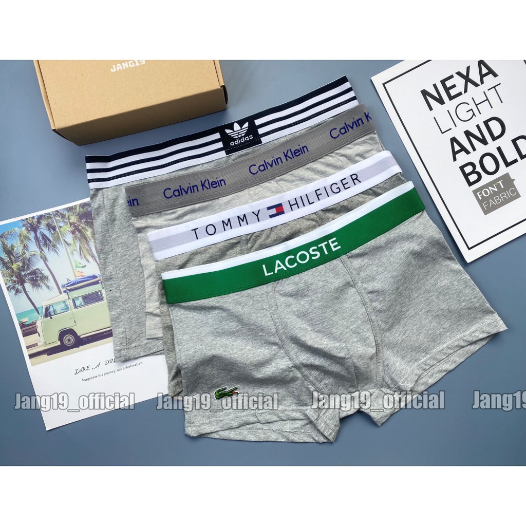 Combo 4 quần lót nam màu xám chất liệu cotton