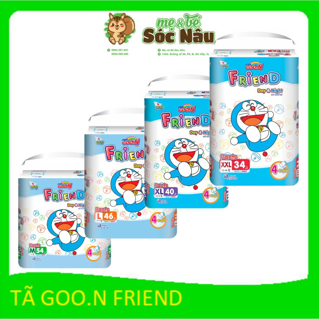 [MẪU MỚI] Tã quần/ Bỉm quần Goon Friend M54/L46/XL40/XXL34 tặng 6 miếng