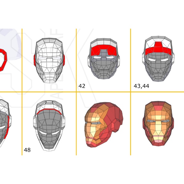 Mũ ironman 2 - Mô hình giấy