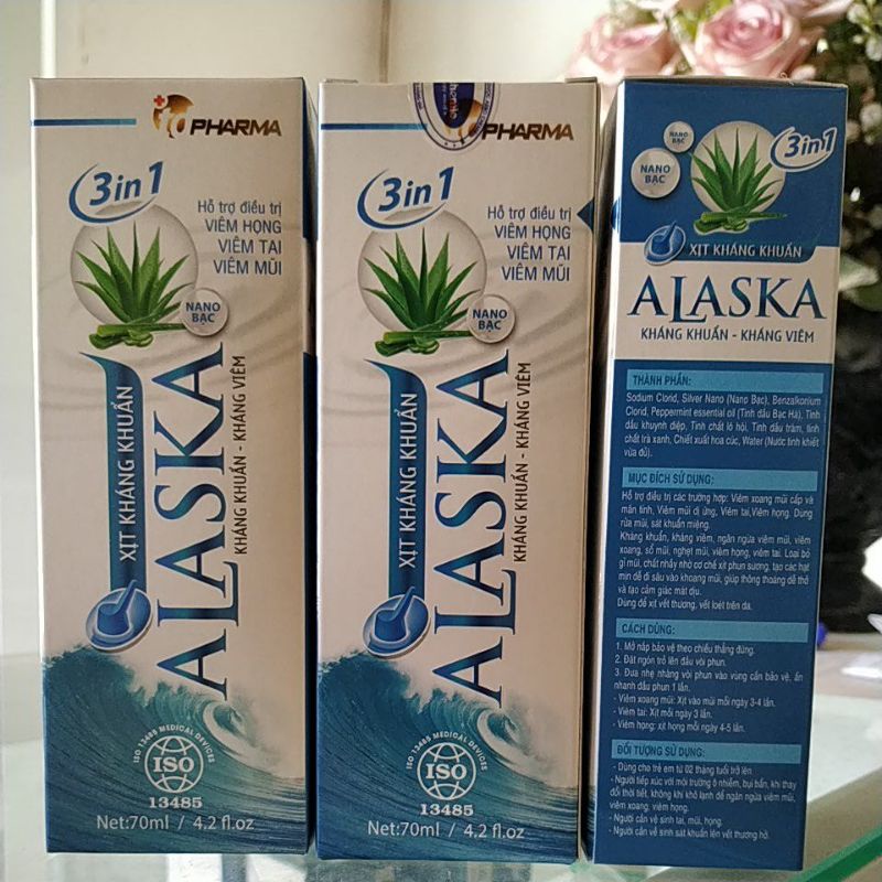 Xịt muối biển Thảo dược kháng khuẩn Alaska viêm mũi dị ứng