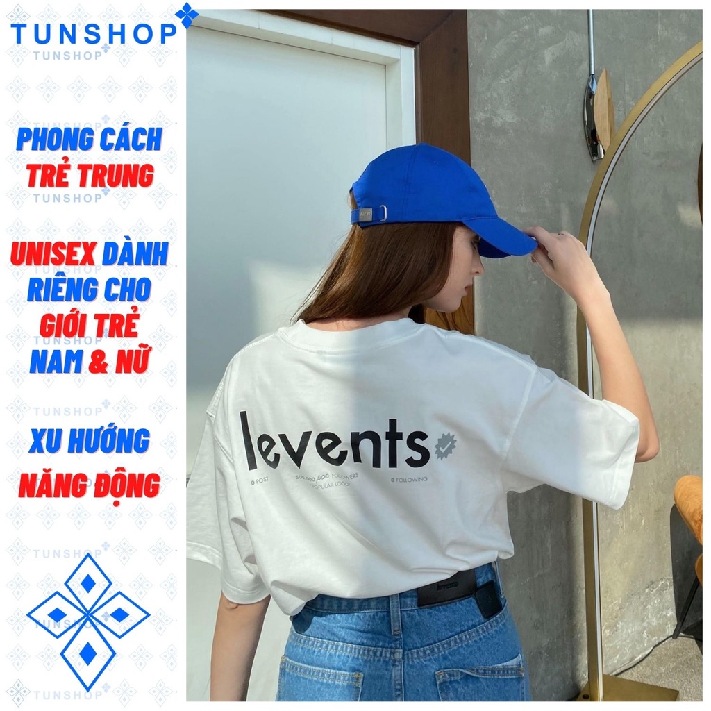 Áo Thun Levents Logo While Black Trắng Chữ Đen Levent Tay lỡ  Nam Nữ Tun Shop Unisex