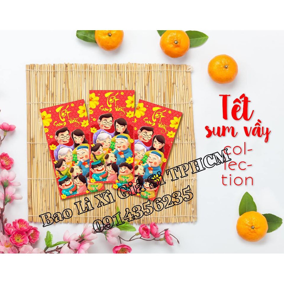 [Big Sale]  Bao Lì Xì 2020 - Xấp 10 Bao - Chủ Đề Xuân Vạn Phúc Tặng Bao Kiếng