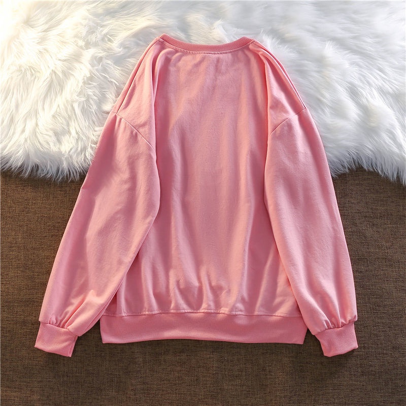 ZHELIHANGFEI Áo Sweater Tay Dài Cổ Tròn In Chữ Thời Trang Cho Nữ