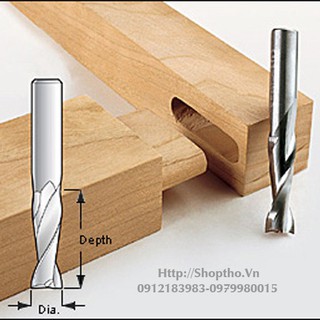 Mũi phay xoắn Spiral đục mộng gỗ tự nhiên cốt 6.35 VÀ 12.7mm