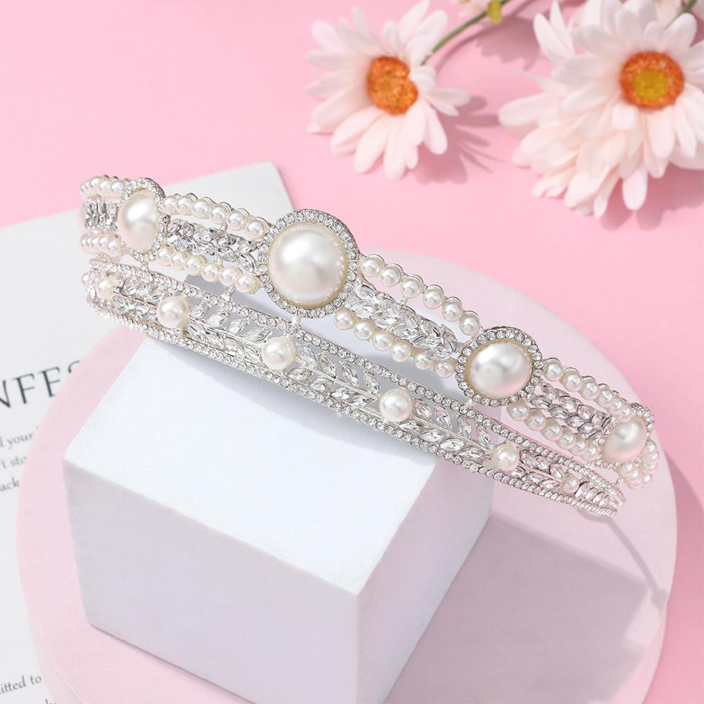 LEILY Băng Đô Cài Tóc Đính Đá Xinh Xắn Cho Cô Dâu