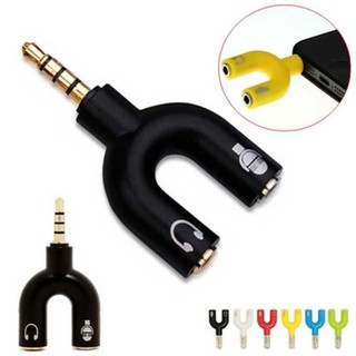 Đầu cắm cáp âm thanh chữ Y từ 1 ra 2 lỗ cắm jack 3.5mm tiện dụng
