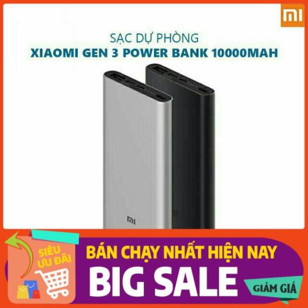 Sạc Dự Phòng Xiaomi 10.000 mAh Gen 3 (2019) Chính hãng