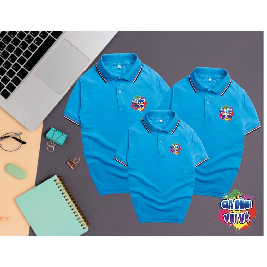 Áo Gia Đình Có Cổ .Chất Liệu Poly Thái 4 Chiều Đủ Size Cho Tất Cả Các Thành Viên Trong Gia Đình Từ 8 Đến 100kg.