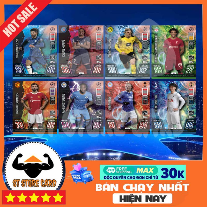 Thẻ cầu thủ giới hạn Vip Limited edition 2021/22 size Poca Match Attax thẻ in custom ST STORE CARD