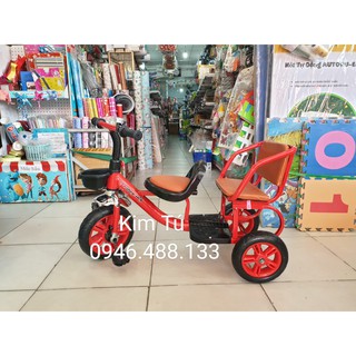 Xe đạp trẻ em xích lô cỡ đại 2 ghế cho bé