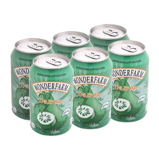 Lốc 6 lon trà bí đao Wonderfarm 310 ml