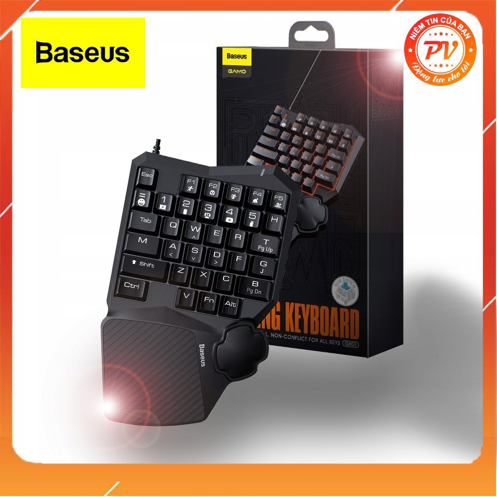 BÀN PHÍM CƠ MỘT TAY CHO GAME THỦ LED 35 PHÍM BẤM BASEUS Baseus Gamo One-Handed Gaming, dành cho Game thủ Mobile PUBG